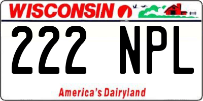 WI license plate 222NPL