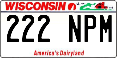 WI license plate 222NPM