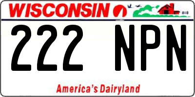 WI license plate 222NPN