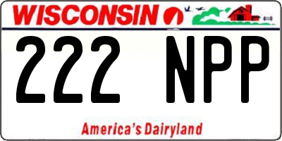 WI license plate 222NPP