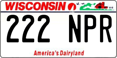 WI license plate 222NPR