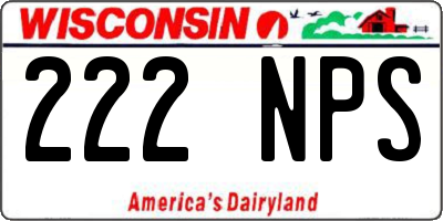 WI license plate 222NPS