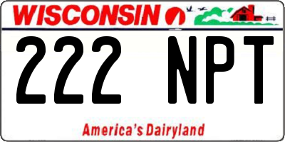 WI license plate 222NPT