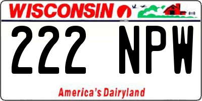 WI license plate 222NPW