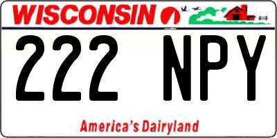 WI license plate 222NPY