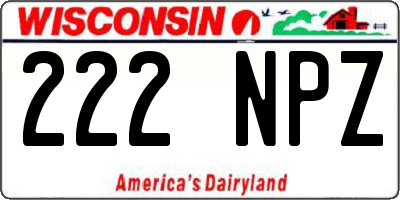 WI license plate 222NPZ