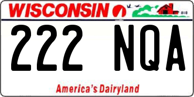 WI license plate 222NQA
