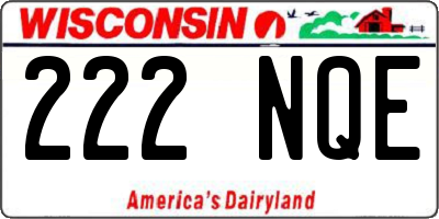 WI license plate 222NQE