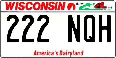 WI license plate 222NQH