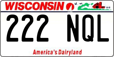 WI license plate 222NQL