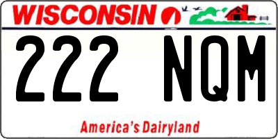 WI license plate 222NQM
