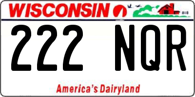 WI license plate 222NQR