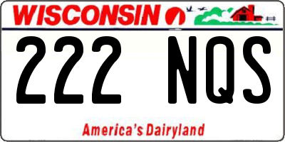 WI license plate 222NQS