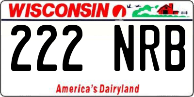WI license plate 222NRB