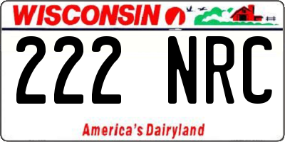 WI license plate 222NRC