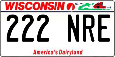 WI license plate 222NRE