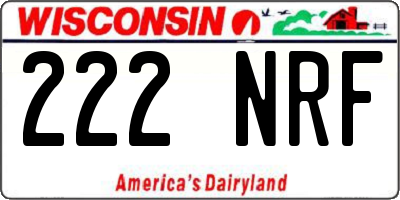 WI license plate 222NRF