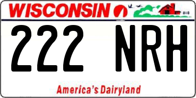 WI license plate 222NRH