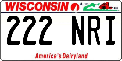WI license plate 222NRI