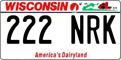 WI license plate 222NRK
