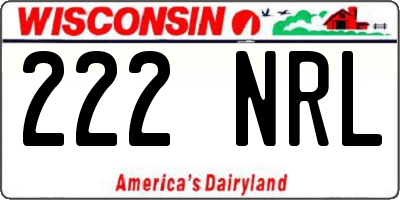 WI license plate 222NRL