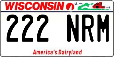 WI license plate 222NRM