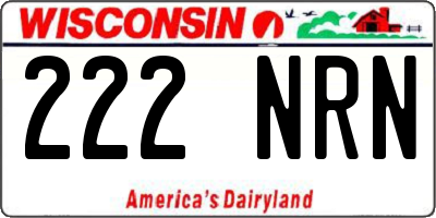 WI license plate 222NRN