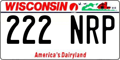 WI license plate 222NRP