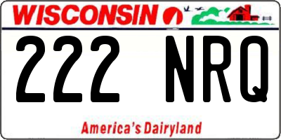 WI license plate 222NRQ
