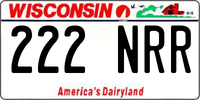 WI license plate 222NRR