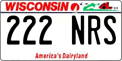 WI license plate 222NRS