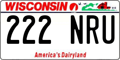 WI license plate 222NRU