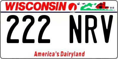 WI license plate 222NRV