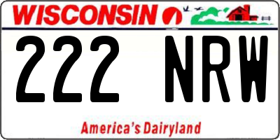 WI license plate 222NRW