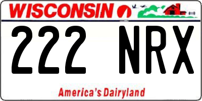 WI license plate 222NRX