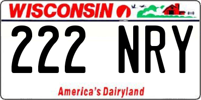WI license plate 222NRY