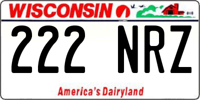 WI license plate 222NRZ