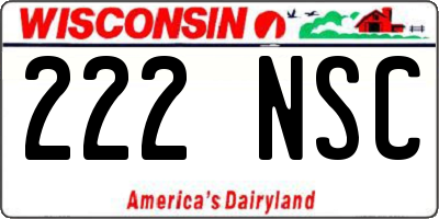 WI license plate 222NSC