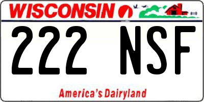 WI license plate 222NSF