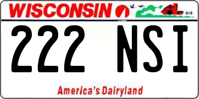 WI license plate 222NSI