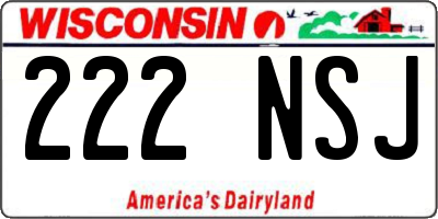 WI license plate 222NSJ