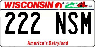 WI license plate 222NSM