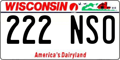 WI license plate 222NSO