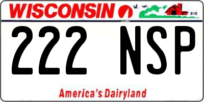 WI license plate 222NSP