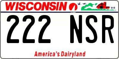 WI license plate 222NSR