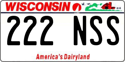 WI license plate 222NSS