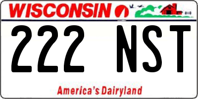 WI license plate 222NST