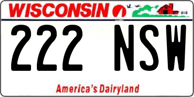 WI license plate 222NSW