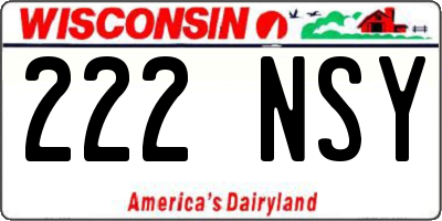 WI license plate 222NSY