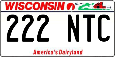 WI license plate 222NTC